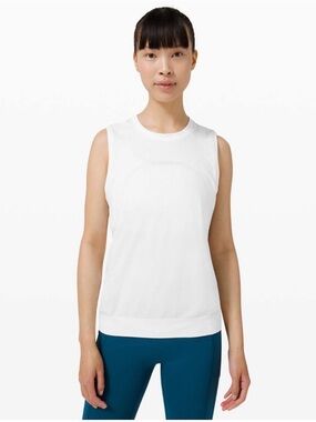 Lululemon Swiftly Breathe Relaxed-Fit Muscle Tank Top, White, size 2